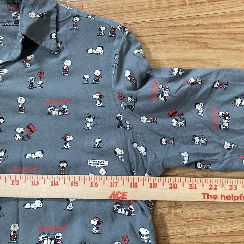 The Souled Store Womens M Gray Peanuts Snoopy Graphic Rayon Button Down Shirt - Picture 5 of 11
